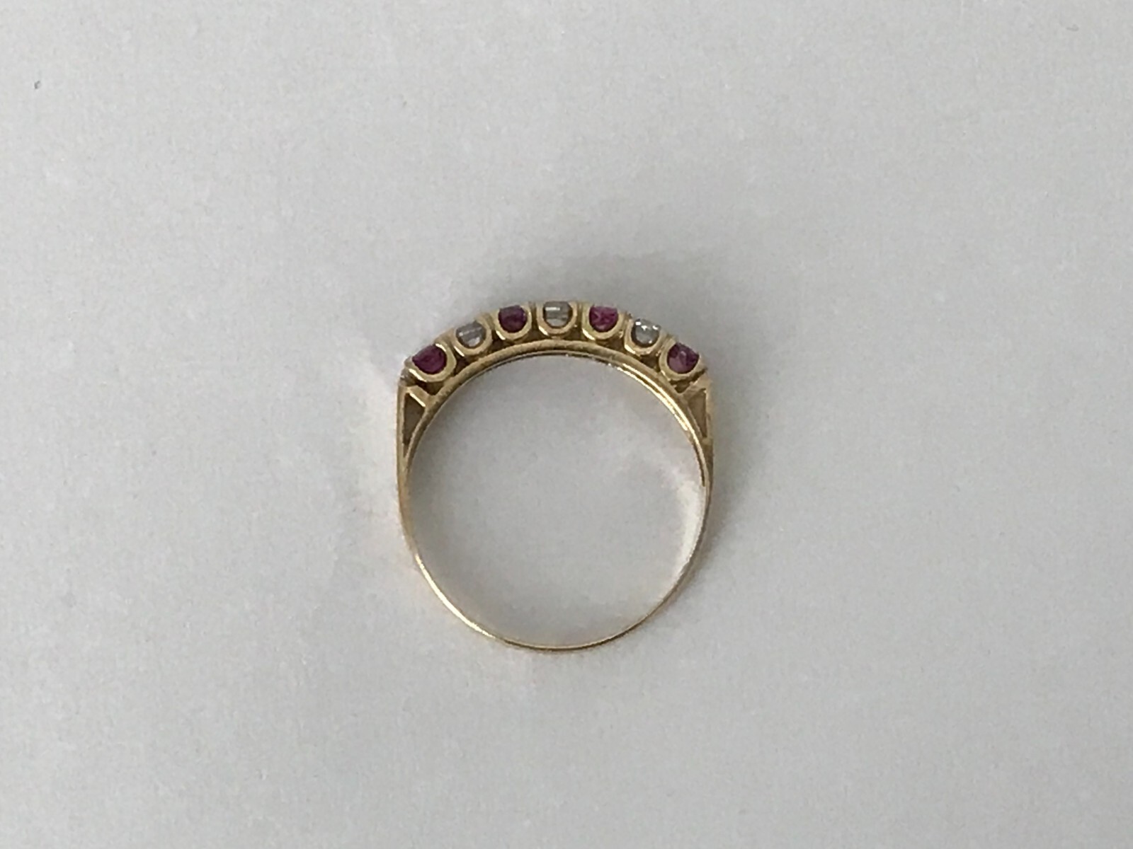 1990 Ruby Ring 9ct Gold Vintage Ruby & Cubic Zirc… - image 12