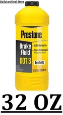 Prestone DOT 3 Brake Fluid 32 fl. oz. High Grade, 50,000 Mile Fluid Life