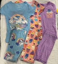 CARTERS GIRLS CUPCAKE/UNICORN/DOTS 6 PIECE SET PAJAMA MULTI 5 NWT