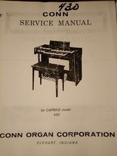 Conn 430 Service Manual Caprice Organ Photocopy