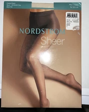 Nordstrom Sheer Pantyhose Size C Control Panty Sheer Toe Color Bone