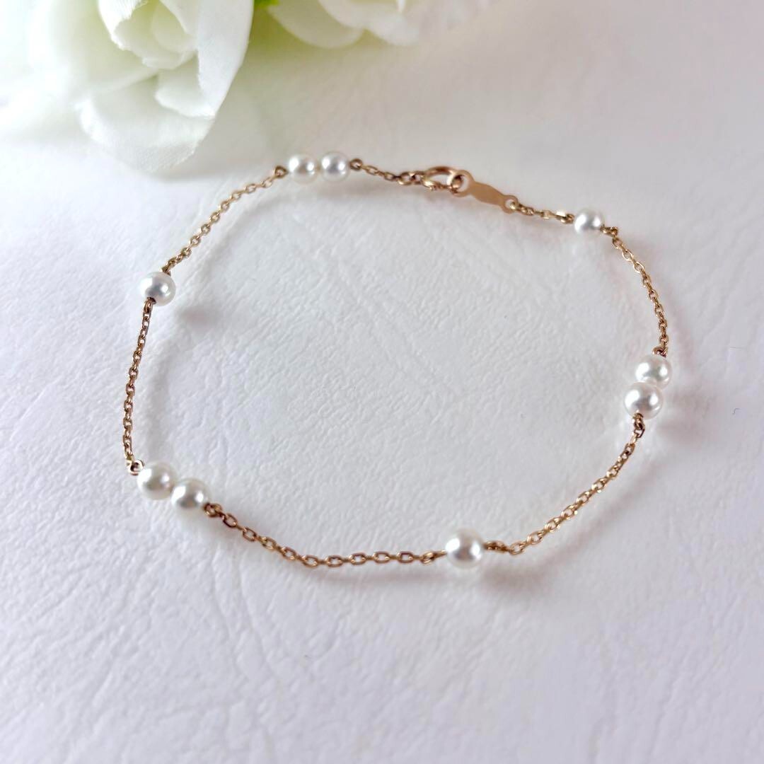 Mikimoto K14 baby pearl bracelet 18-18.5cm [Used EXC] limited From JAPAN◎