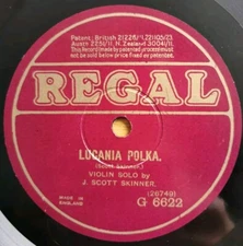 J Scott Skinner "Lucania Polka/Triumph Cntry Dce" (1909) 78rpm 10" Reg G6622 EX+