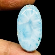 Natural Larimar Pectolite 31x16mm Oval Loose Cabochon Untreated Gemstone 34 Cts