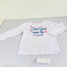 Mezzo Piano Long Sleeve T-shirt Tops 150cm Pink Border Stripe Heart Happy Day
