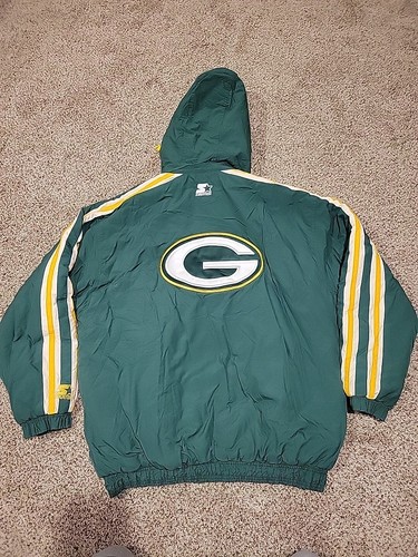 Vintage NFL Starter Green bay Packers Hooded Nfl Full Zip Jacket Mens XL - Picture 9 of 11