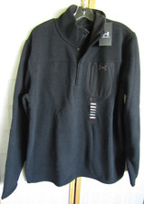 NWT Under Armour Specialist Henley Black Marl Loose 1/4 Zip Jacket Men's Size L
