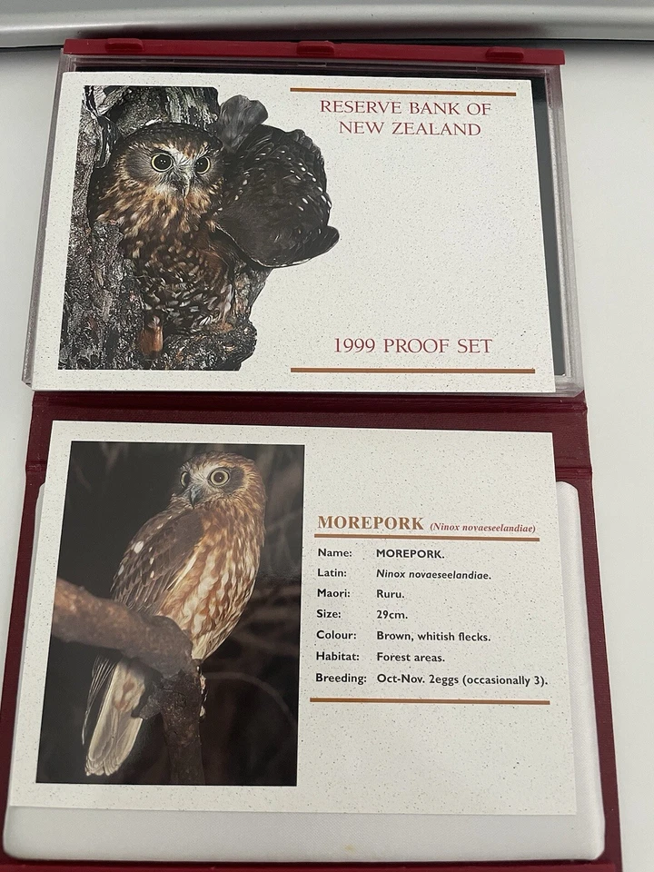 New Zealand - 1999 - Silver Proof Coin Set - Morepork Owl - Image 3 of 4
