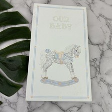 Hallmark Vintage 80s Our Baby Photo Album Book White Rocking Horse New Keepsake