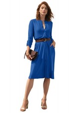 Jessica London Women's Plus Size ¾ Sleeve A-Line Shirt Dress
