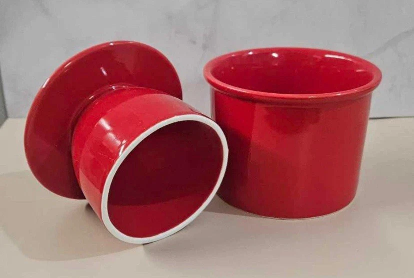 Home X Butter Keeper Crock Red Butter Dish With Water Line - Image 2 of 4