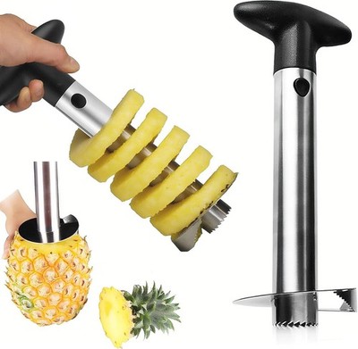Fruit Pineapple Corer Slicer Peeler Kitchen Tool Stainless Steel Easy Gadget