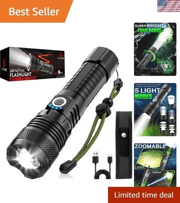 Multi-Function Rechargeable Flashlight - 350 Lumens, 5 Modes for Every Situation