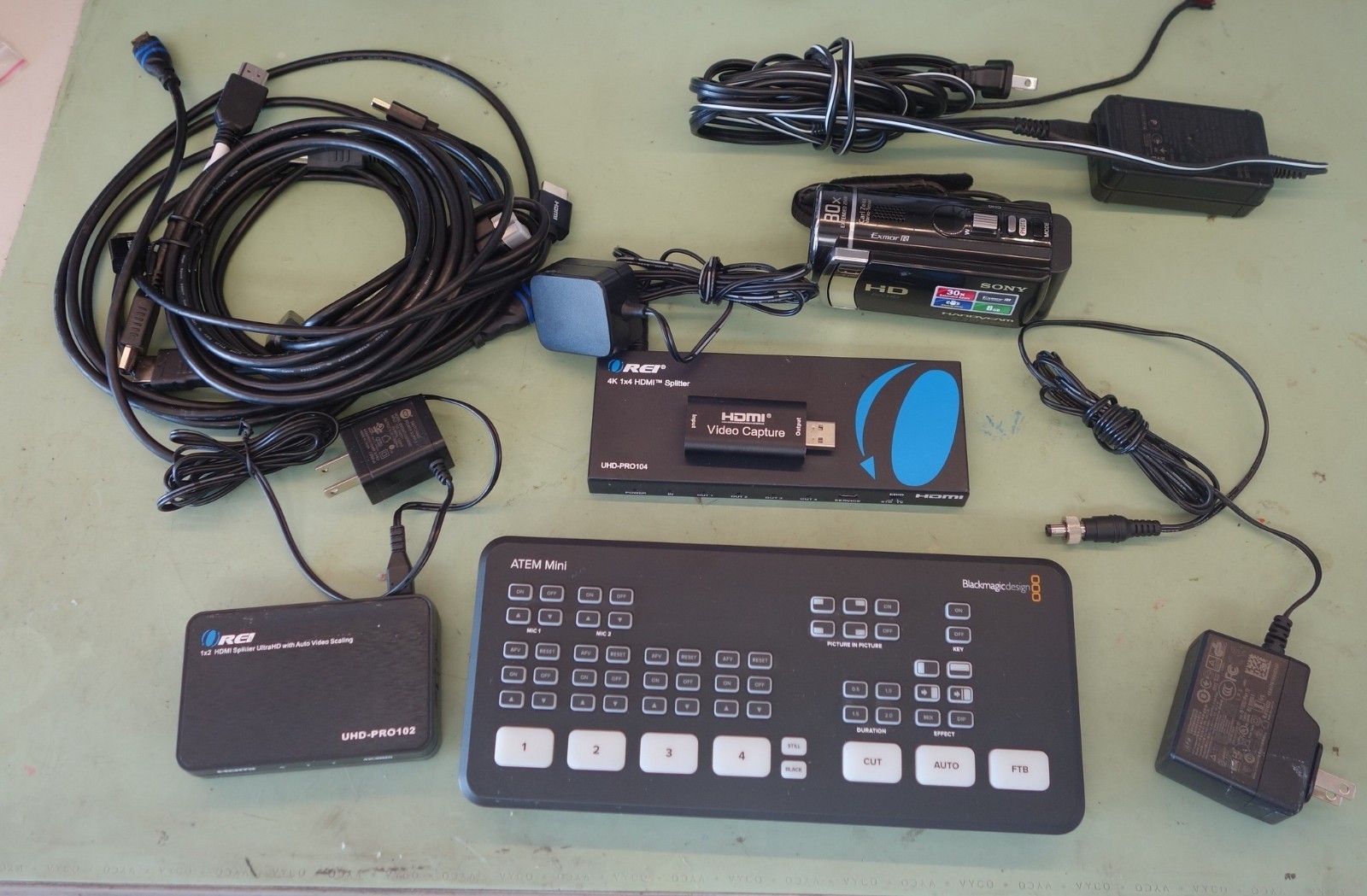 ATEM Mini Video Switcher w/camera, splitter, scaler, camlink