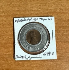 Donora, Pa. 1948D Encased Cent Friendship Motor Co. Home of Stan Musial Baseball