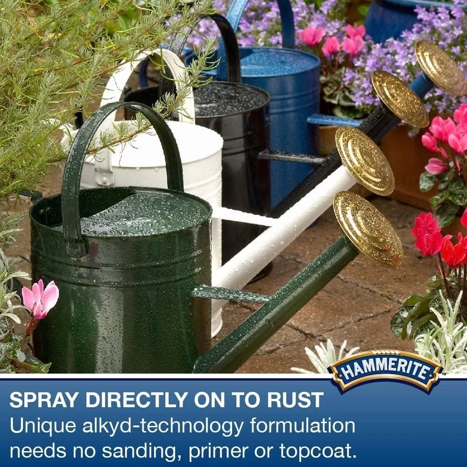 2X Hammerite Satin Black Aerosol Direct to Rust Metal Spray Paint 400ml - Image 3 of 4