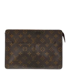 Louis Vuitton Pochette Homme Monogram Clutch Bag Men Bronze One Size