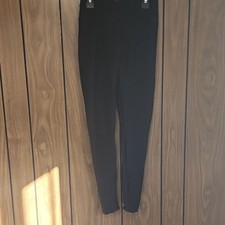 Women's Black Solid Ankle Leggings Size S Polyester/Elastane Butt Lifting
