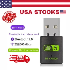 USB WiFi Bluetooth Adapter 600Mbps Dual Band 2.4/5Ghz Wireless Network Receiver