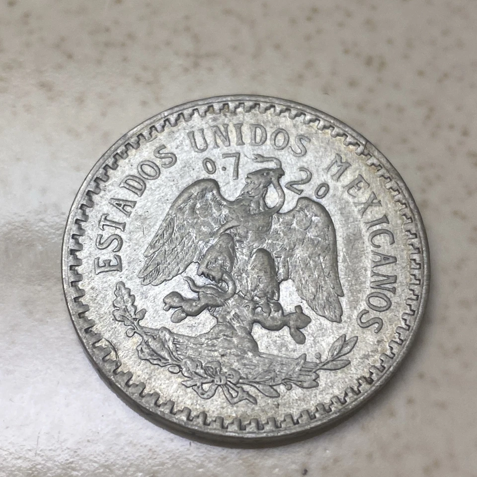 1926 Mexico 1 Un Peso .720 Silver KM 455 World Silver Coin Eagle Snake Gu5 - Image 2 of 2