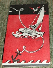 Vintage Sailboats Boat Lake Ocean Red Seagulls Birds E E Fairchild Playing Cards