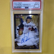 Topps Finest 2024 Yoshinobu Yamamoto Gold Refractor Auto /50 Dodgers Rookie