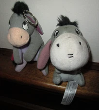 Eeyore Mini Plush Lot KEYCHAIN COIN POUCH & DISNEY PARKS MINI PLUSH good cond