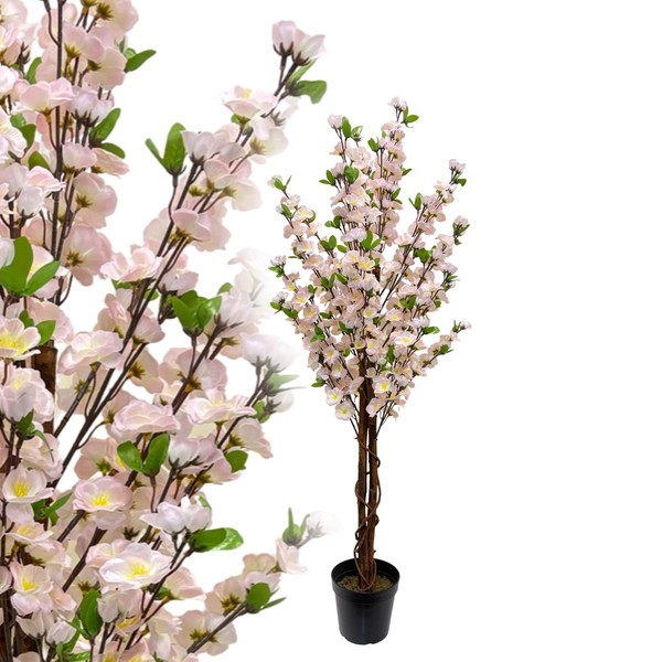 Pfirsichbaum 120 Cm KüNstlich BlüTen Kunstbaum Kunstblume Kunstpflanze-image