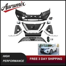 Front Bumper Kit With Grille & Fog Lights Fits 2019-2024 Nissan Murano S Sl Sv