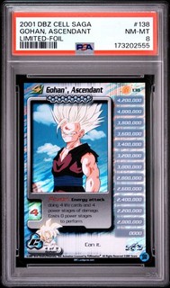 2001 PUNTEGGIO DRAGON BALL Z CELL SAGA LIMITED FOIL #138 GOHAN ASCENDANT PSA 8