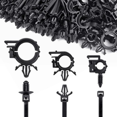 180Pcs Nylon Universal Cable Tie Buckle, Push Mount Cable Zip Tie with Car Wire 