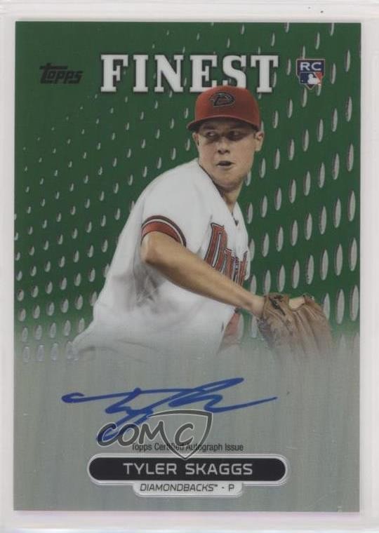 2013 Topps Finest Rookie Refractor Green 50/125 Tyler Skaggs #RA-TS Auto RC ti8