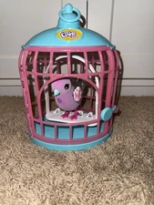 Little Live Pets Parakeet Talking Bird in Cage with Swing