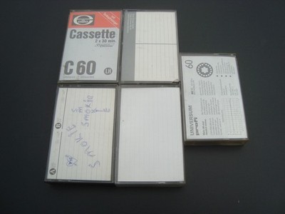 5x Audio Leerkassetten bespielt 2x Sony + Universum + Agfa + BASF 60 + 90