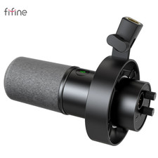 USB/XLR Dynamic Microphone with Shock Mount,Touch-Mute,Headphone Jack Volume Con