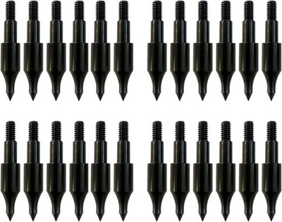 24 Pcs Steel 100 Grain Archery Arrow Field Points Tips - Practice...