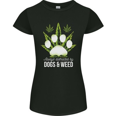Abgelenkt Von Hunde Und Gras Lustiges Damen Petite Schnitt T-Shirt