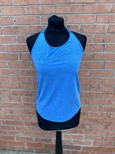 Nike Dri-Fit Vest Womens Size XS Blue Graphic Print Logo Sports Wear Gym