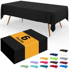 Disposable Table Cloth - 6 Pack, 54 x 156 Inch 54" x 156" - 6 Packs Black