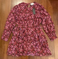 Sachin & Babi Dress NWT Pink Floral S/XS Ruffle Spring Valentine