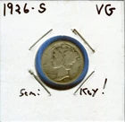 W@W 1926-s  MERCURY DIME !!!! ( Semi Key !!!! ) VG  !!!!!