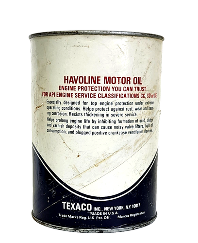 Texaco Havoline Motor Oil Vintage One Quart Unopened Can Sealed - Picture 3 of 7