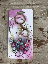 Letter Keychain colorful Shells in Resin NWT Great Stocking Stuffer