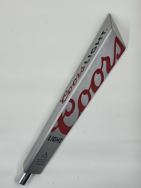 Coors Light Beer Tap Handle Silver Red Breweriana Knob Collectible