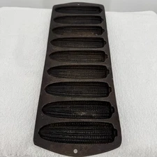 Older Lodge Cast Iron 9 Slot Corn Stick Pan, Cornbread Primitive Kitchen / Decor