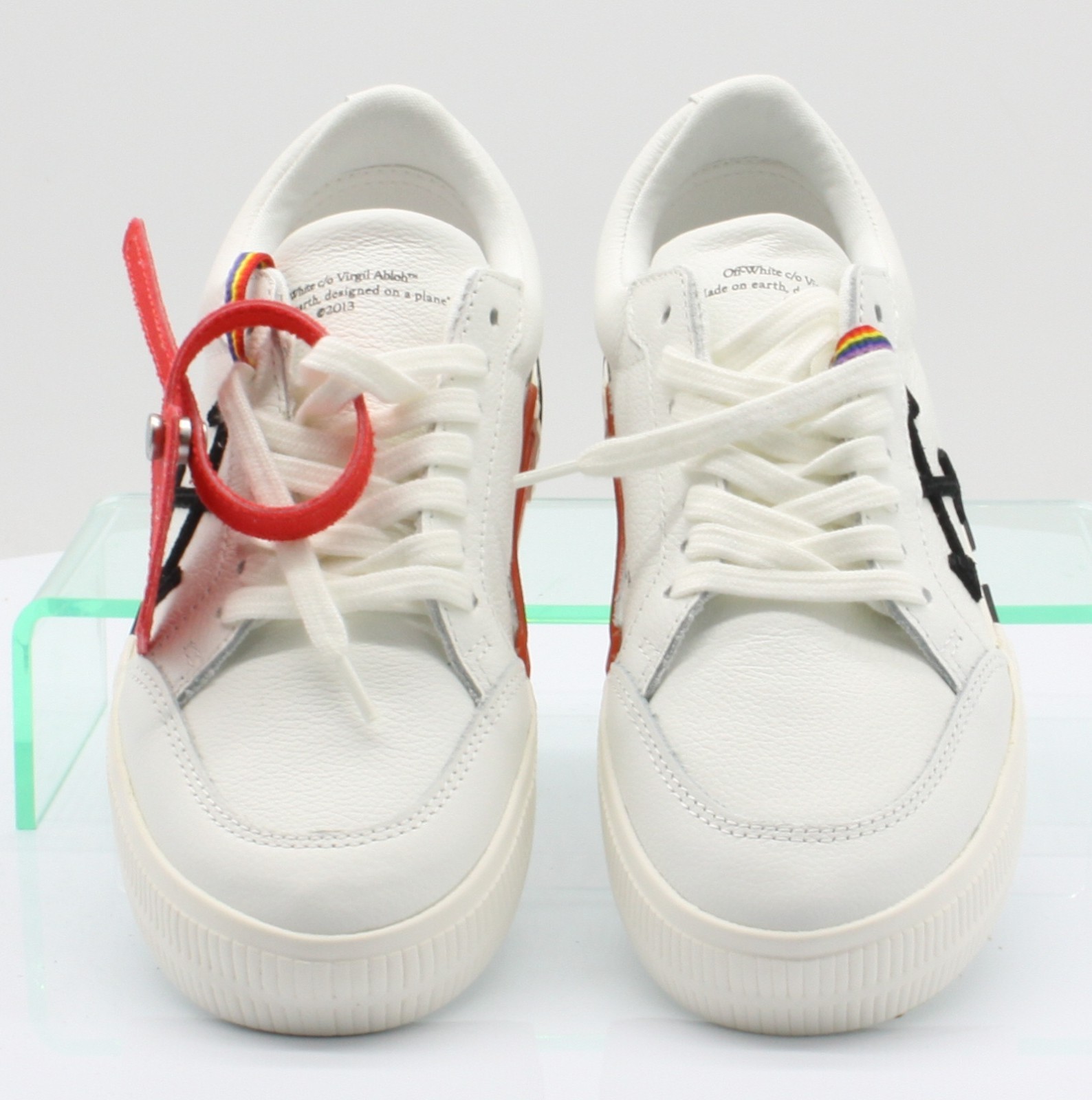OFF-WHITE KIDS BOYS TRAINERS LOW VULCANIZED UK 12 EU 32 WHITE RRP £240 AD image 8
