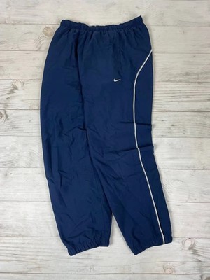 Vintage Nike Track Pants 00s Striped Nylon Swoosh Y2K Baggy Men