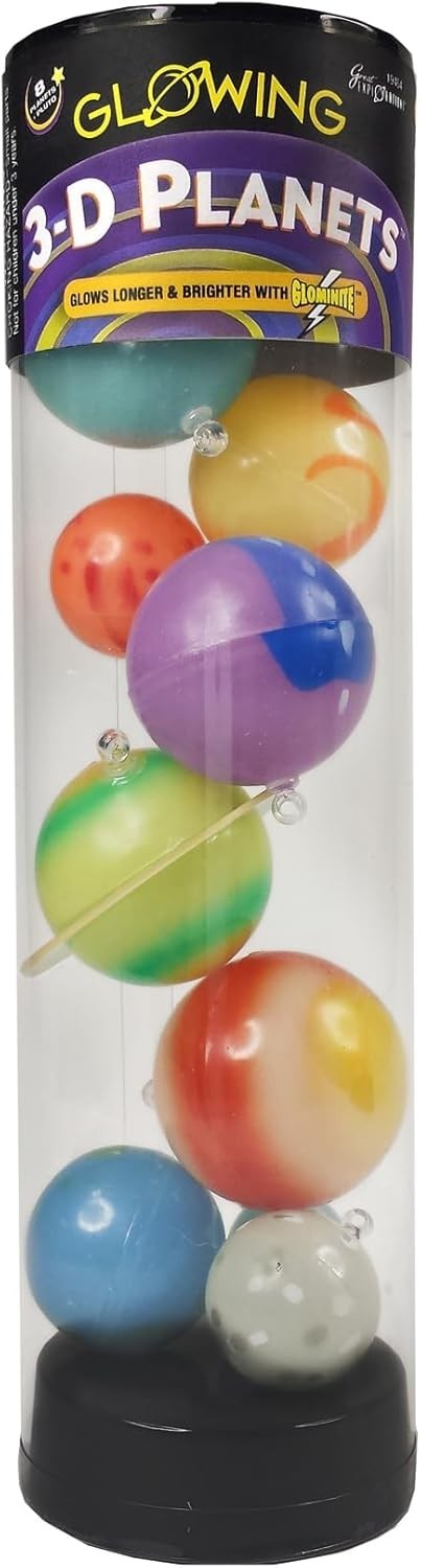 3-D Planets in a Tube Glow-in-the-Dark Solar System planets