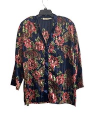 VTG Y2K Victorias Secret Gold Label Night Gown Shirt Floral Top Sz Medium L