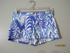 LILLY PULITZER GIRLS CALLAHAN SHORTS BLUE IT'S ALWAYS SUMMER SOMEWHERE 14 VGUC